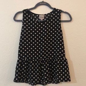 Black polka dot tank top